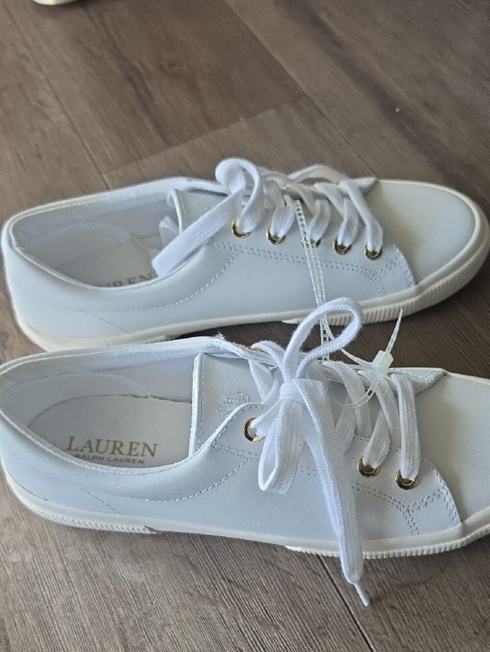 Lauren Ralph Lauren White Leather Sneakers - Picture 4 of 8